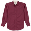 Men's Tall Long Sleeve Easy Care Shirt Joe's USA Burgundy/ Light Stone Large Tall