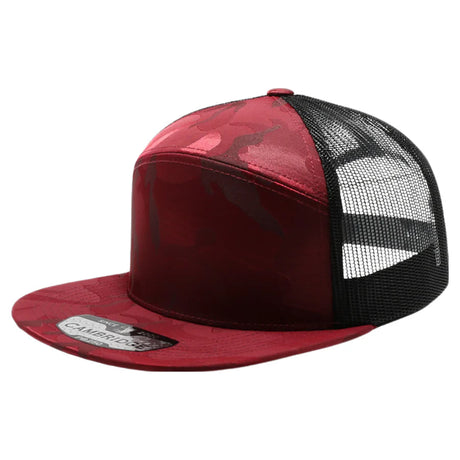 Pit Bull - PB250 - Shiny Camo Camper Trucker Hat | Wholesale Camo Snapback Cap