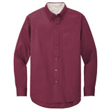 Men's Long Sleeve Wrinkle Resistant Easy Care Shirts in 26 Colors. Sizes XS-6XL - Burgundy / Light Stone Woven Shirts Joe's USA Burgundy / Light Stone Small