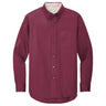 Men's Long Sleeve Wrinkle Resistant Easy Care Shirts in 26 Colors. Sizes XS-6XL - Burgundy / Light Stone Woven Shirts Joe's USA Burgundy / Light Stone Small