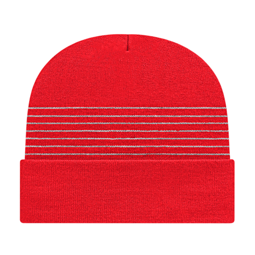 Cap America USA-Made Beanie RKT12 Thin Striped Knit Cap with Cuff