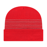 Cap America USA-Made Beanie RKT12 Thin Striped Knit Cap with Cuff