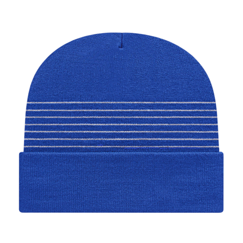 Cap America USA-Made Beanie RKT12 Thin Striped Knit Cap with Cuff