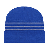 Cap America USA-Made Beanie RKT12 Thin Striped Knit Cap with Cuff