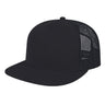 Cap America 7 Panel Trucker Cap i3057 Black Standard Caps