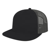 Cap America 7 Panel Trucker Cap i3057 Black/Charcoal Standard Caps