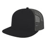 Cap America 7 Panel Trucker Cap i3057 Black/Charcoal Standard Caps