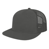 Cap America 7 Panel Trucker Cap i3057 Charcoal Standard Caps