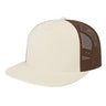 Cap America 7 Panel Trucker Cap i3057 Stone/Brown Standard Caps