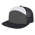 Cap America 7 Panel Trucker Cap i3057 White/Charcoal/Black Standard Caps