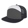 Cap America 7 Panel Trucker Cap i3057 White/Charcoal/Black Standard Caps