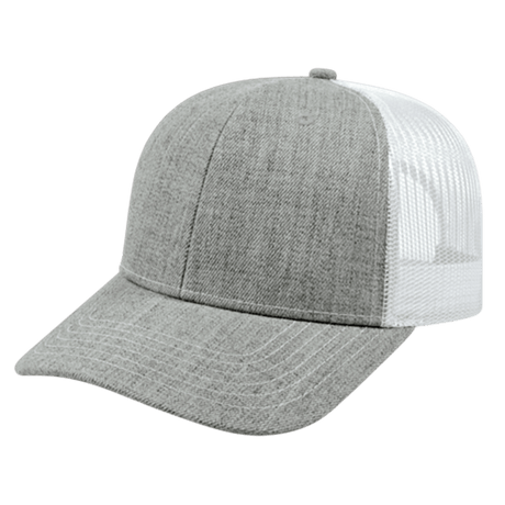 Cap America Blended Wool Acrylic Trucker Cap i3035 Heather/White Standard