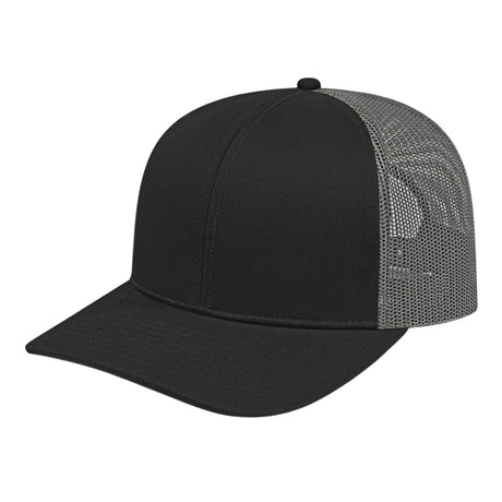 Cap America Classic 6 Panel Trucker Cap i3038 Black/Charcoal Standard Caps