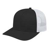 Cap America Classic 6 Panel Trucker Cap i3038 Black/White Standard Caps