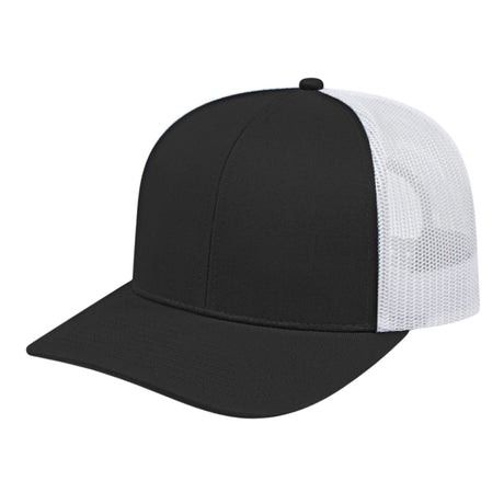 Cap America Classic 6 Panel Trucker Cap i3038 Black/White Standard Caps