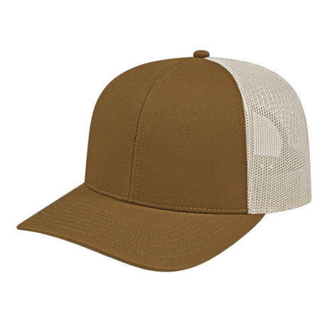 Cap America Classic 6 Panel Trucker Cap i3038 Caramel/Stone Standard Caps