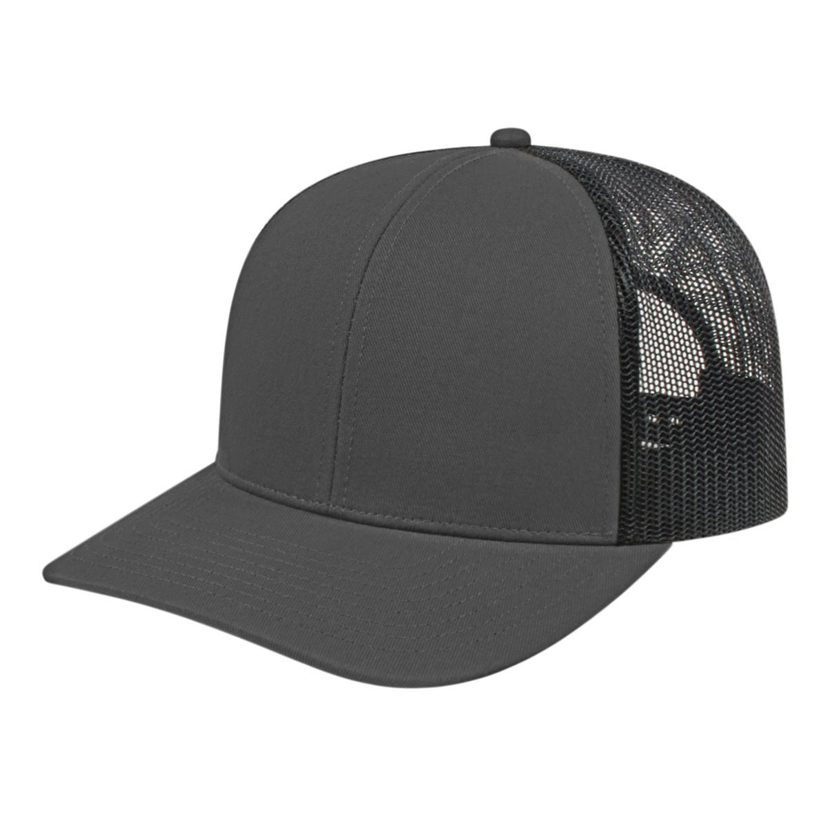 Cap America Classic 6 Panel Trucker Cap i3038 Charcoal/Black Standard Caps