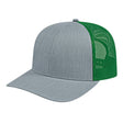 Cap America Classic 6 Panel Trucker Cap i3038 Heather/Kelly Green Standard Caps