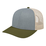 Cap America Classic 6 Panel Trucker Cap i3038 Heather/Loden/Stone Standard Caps