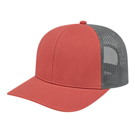 Cap America Classic 6 Panel Trucker Cap i3038 Nantucket Red/Charcoal Standard Caps