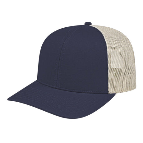 Cap America Classic 6 Panel Trucker Cap i3038 Navy/Stone Standard Caps