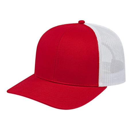 Cap America Classic 6 Panel Trucker Cap i3038 Red/White Standard Caps