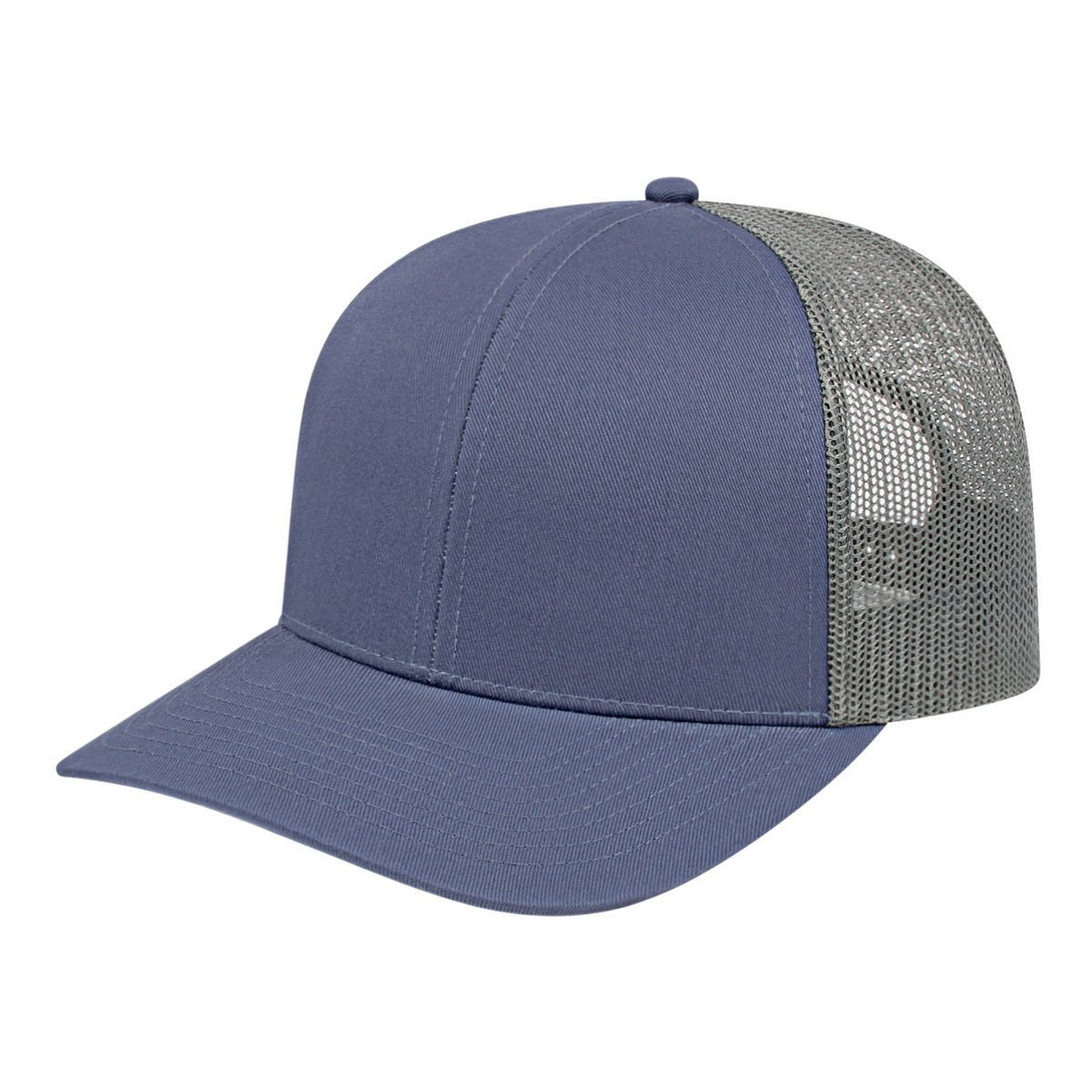 Cap America Classic 6 Panel Trucker Cap i3038 Slate Blue/Charcoal Standard Caps