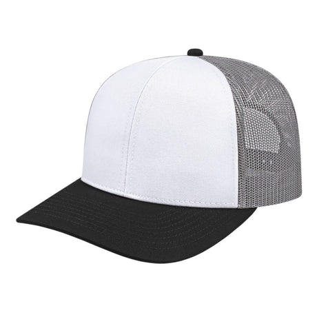 Cap America Classic 6 Panel Trucker Cap i3038 White/Black/Gray Standard Caps