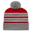 Cap America Double Stripe Knit Cap with Ribbed Cuff iK56 Heather/Royal/White Standard