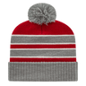 Cap America Double Stripe Knit Cap with Ribbed Cuff iK56 Heather/Royal/White Standard