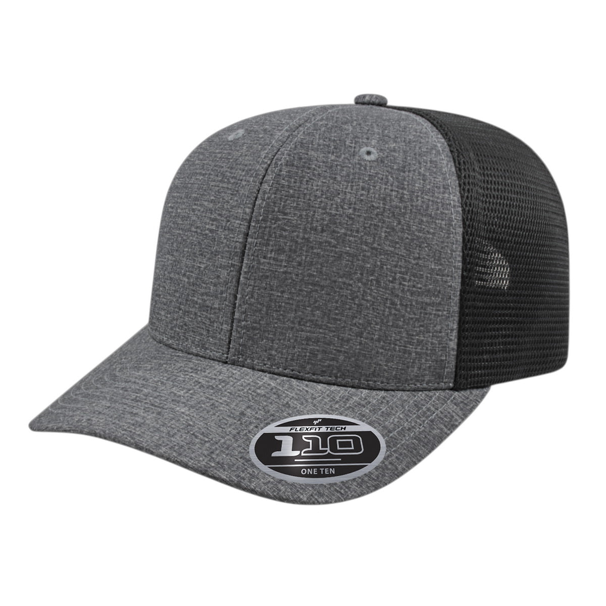 Cap America Flexfit 110® Mélange Trucker Cap i8509 Charcoal/Black Standard