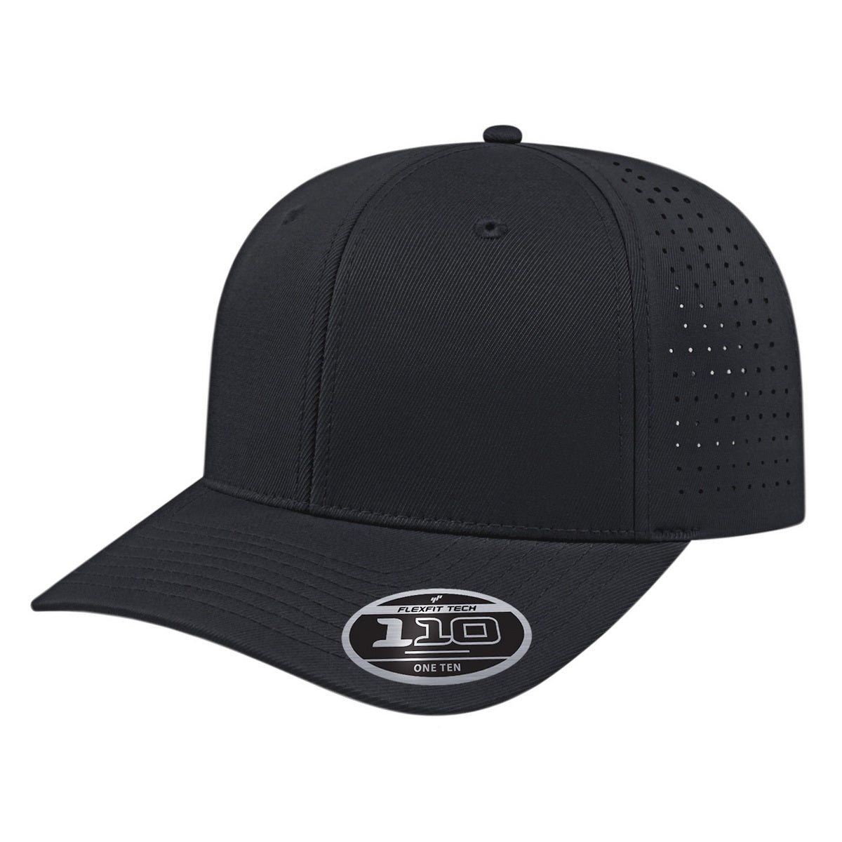 Cap America Flexfit 110® Perforated Performance Snapback Cap i8533 Black Standard Caps