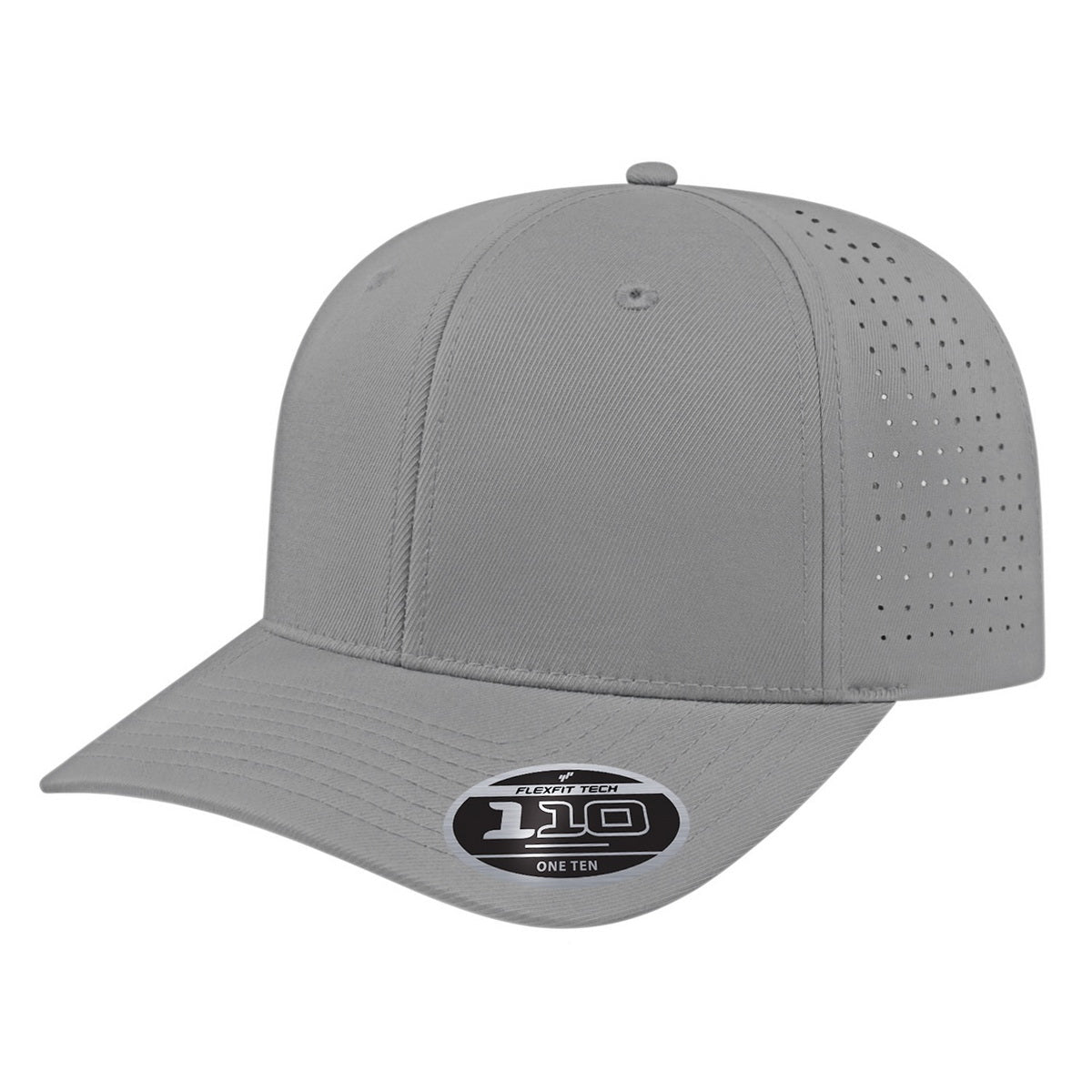 Cap America Flexfit 110® Perforated Performance Snapback Cap i8533 Silver Standard Caps