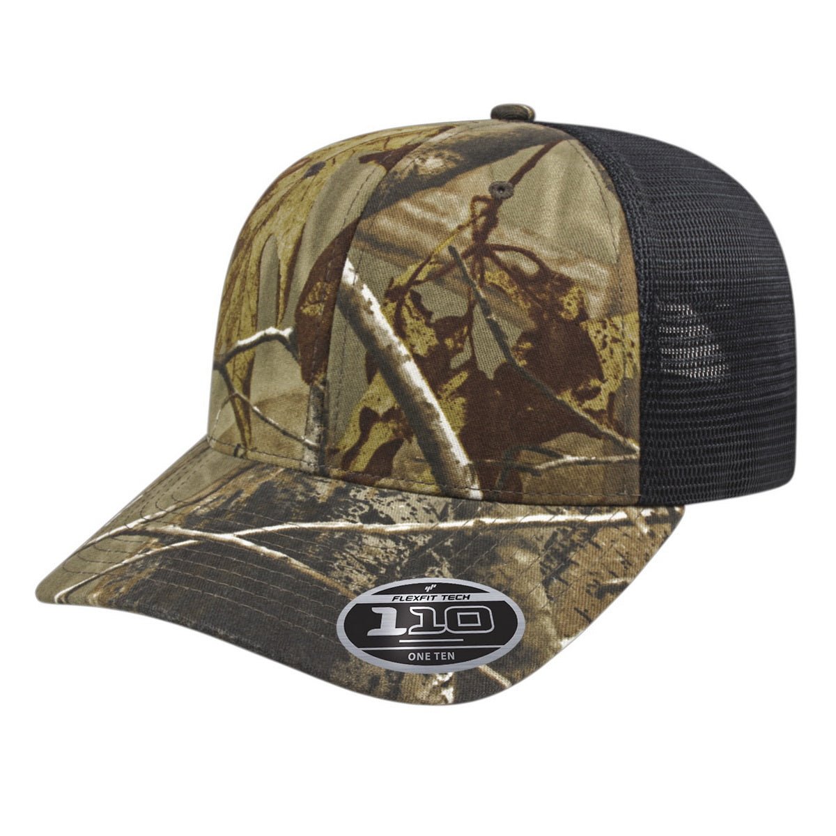 Cap America Flexfit 110® Premium Camo Trucker Cap i8511 Realtree AP®/Black Standard