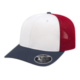 Cap America Flexfit 110® Premium Trucker Cap i8502 White/Navy/Red Standard Caps