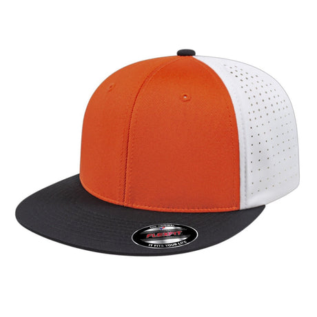 Cap America Flexfit® Perforated Performance Cap i8503 Orange/Black/White XS Caps