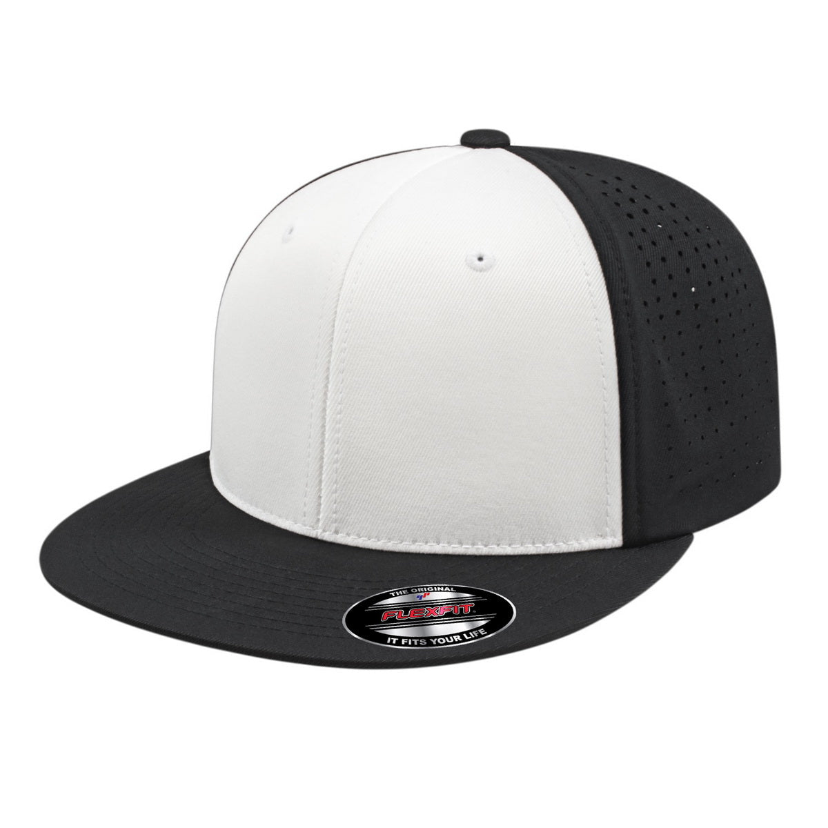Cap America Flexfit® Perforated Performance Cap i8503 White/Black/Black S/M Caps