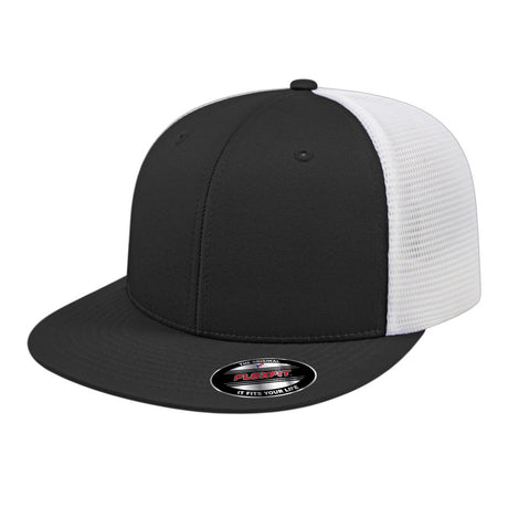 Cap America Flexfit® Performance Trucker Cap i8501 Black/White S/M Caps