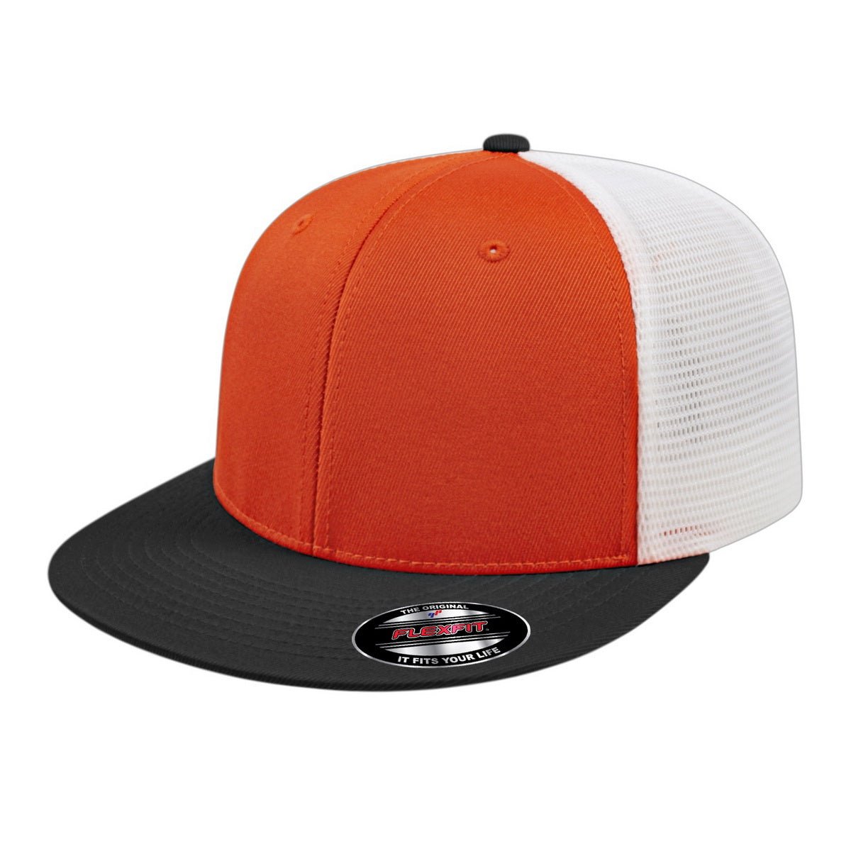Cap America Flexfit® Performance Trucker Cap i8501 Orange/Black/White XXL Caps