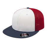 Cap America Flexfit® Performance Trucker Cap i8501 White/Navy/Red L/XL Caps