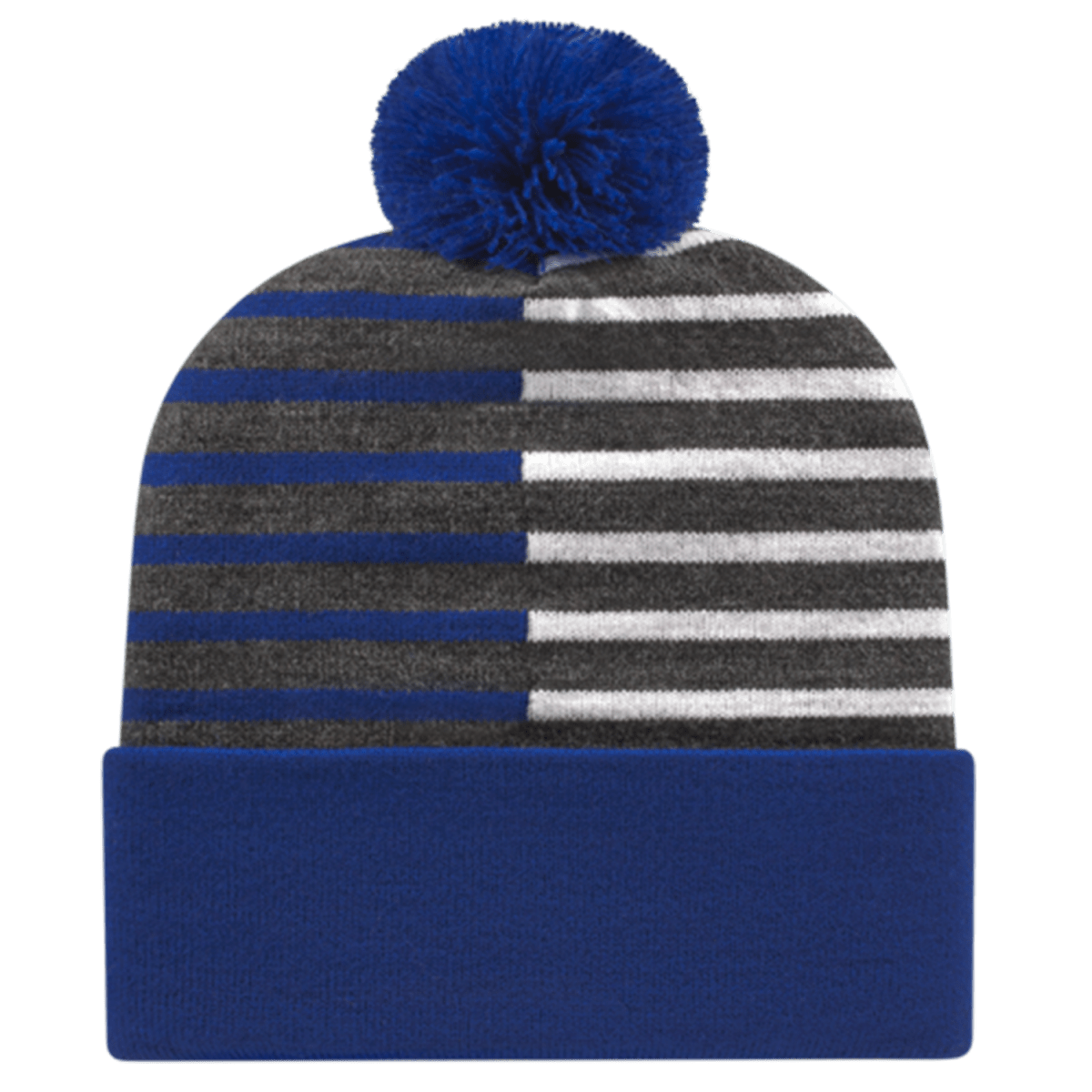 Cap America Half Color Knit Cap with Cuff RKH12 True Royal/White Standard
