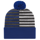 Cap America Half Color Knit Cap with Cuff RKH12 True Royal/White Standard