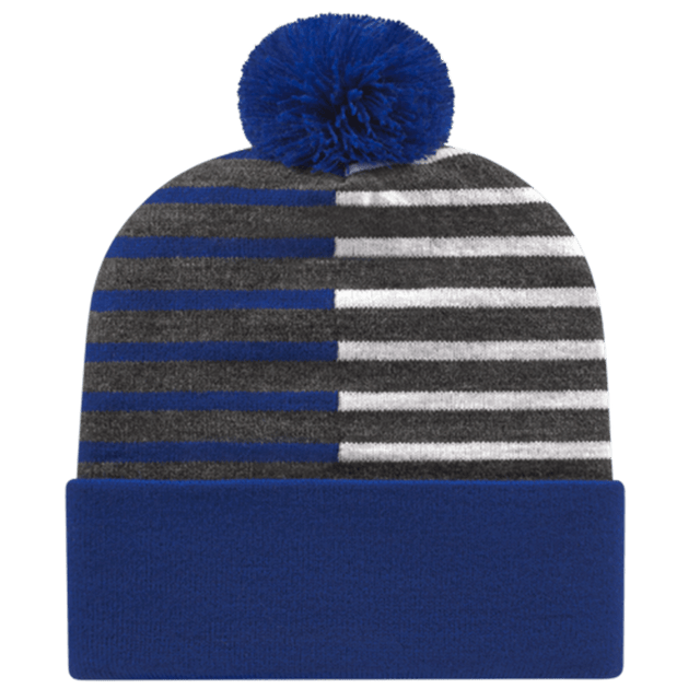 Cap America Half Color Knit Cap with Cuff RKH12 True Royal/White Standard