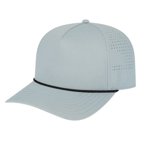 Cap America I3056 Summit Perforated Cap with Rope Smoke with Black Rope Standard Caps