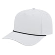 J7256 Clubhouse Performance Rope Cap - White with Black Rope (Front)