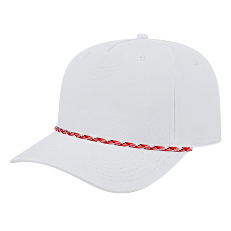 Cap America Icon Performance Rope Cap i7256 White with Red/White/Black Rope Standard Caps