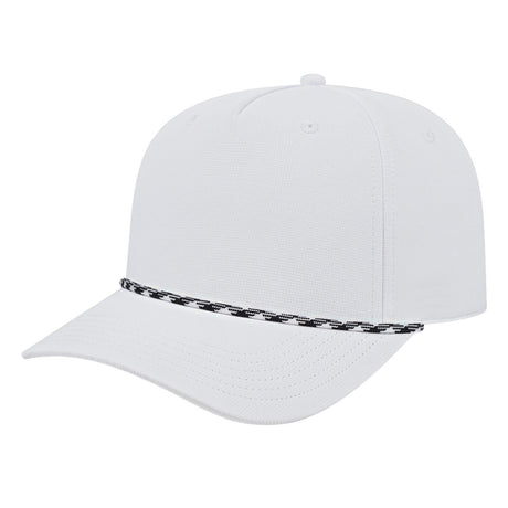 Cap America Icon Performance Rope Cap i7256 White with White/Black Rope Standard Caps