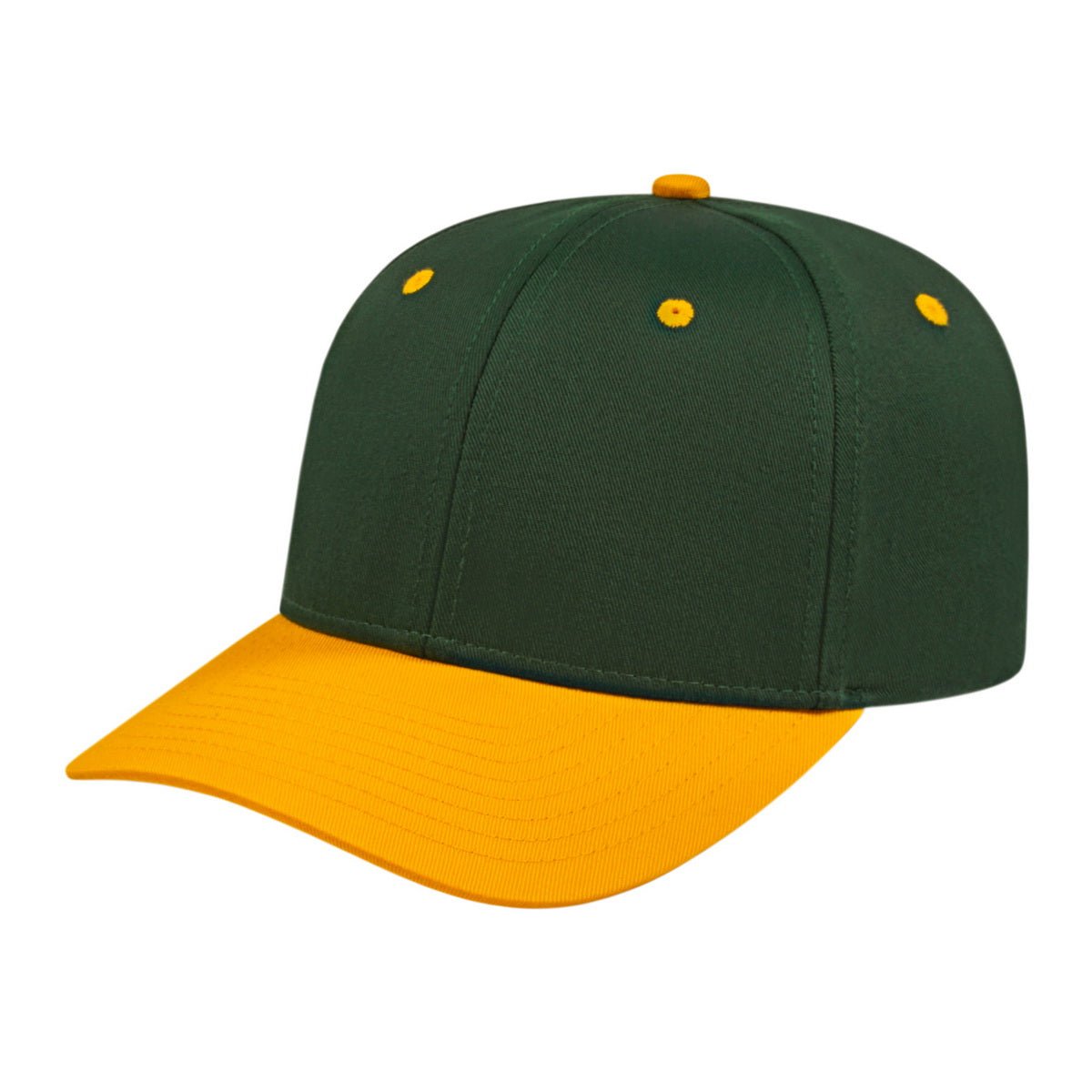 Cap America Original Poly/Cotton Snapback Cap i8505 Dark Green/Athletic Gold Adult Caps