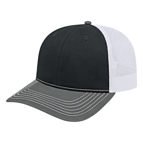 Cap America Original Trucker Cap i3028 Black/Charcoal/White Standard Caps