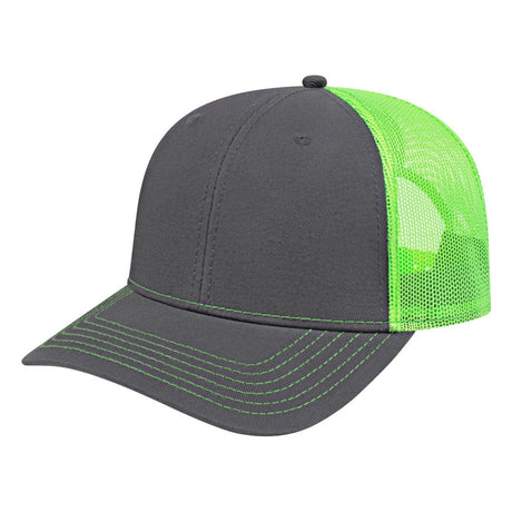 Cap America Original Trucker Cap i3028 Charcoal/Neon Green Standard Caps
